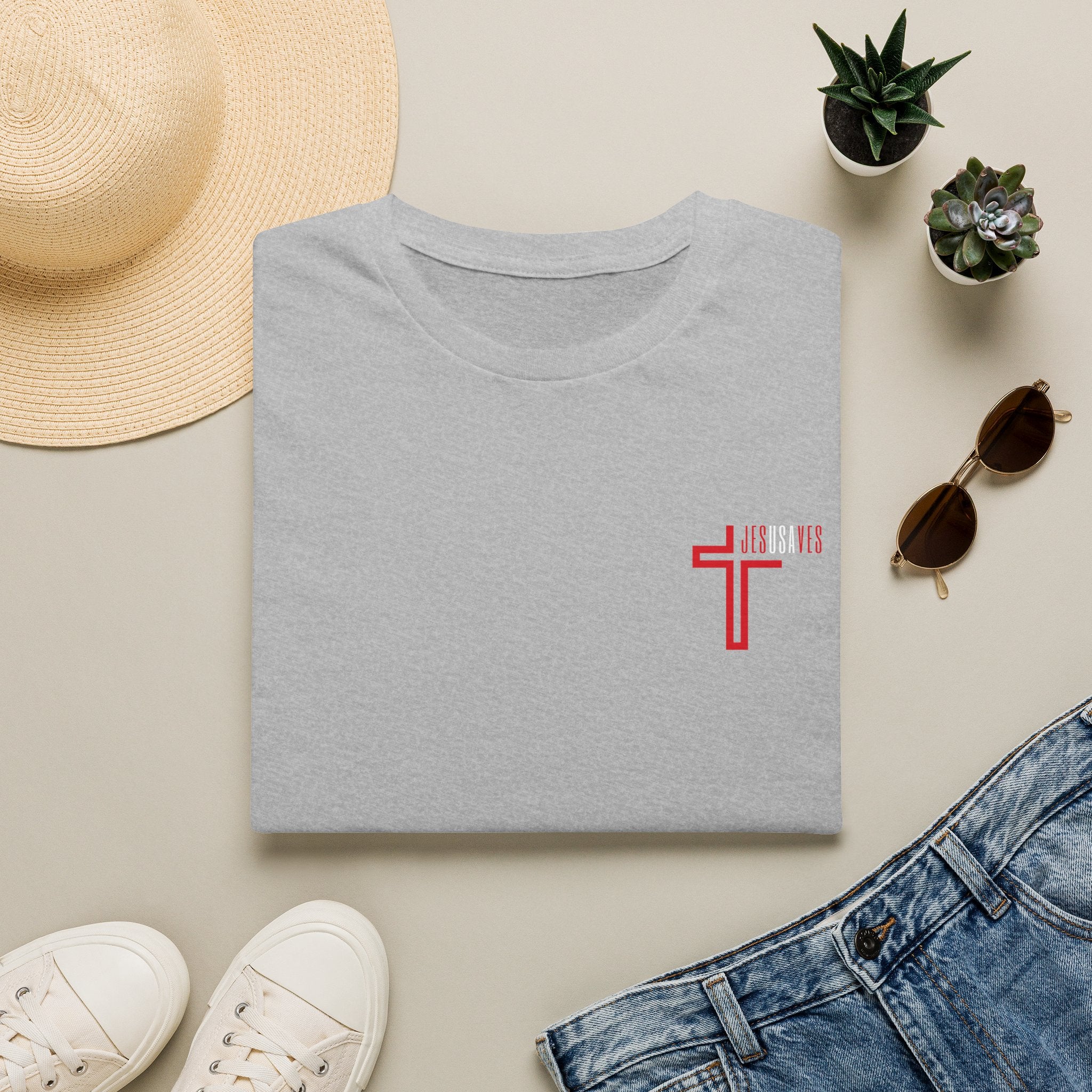 Jesus Saves USA Cross Tee | Gildan Softstyle® 64000