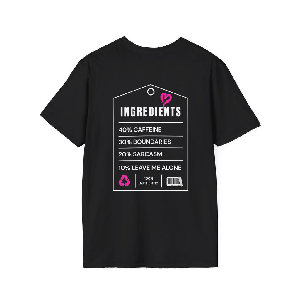 Ingredients: 40% Caffeine – Black Softstyle Tee