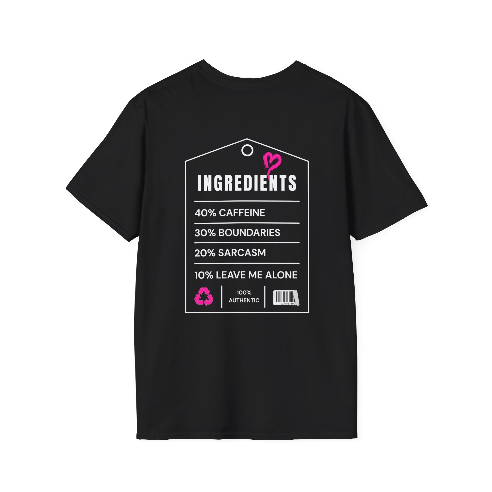 Ingredients: 40% Caffeine – Black Softstyle Tee