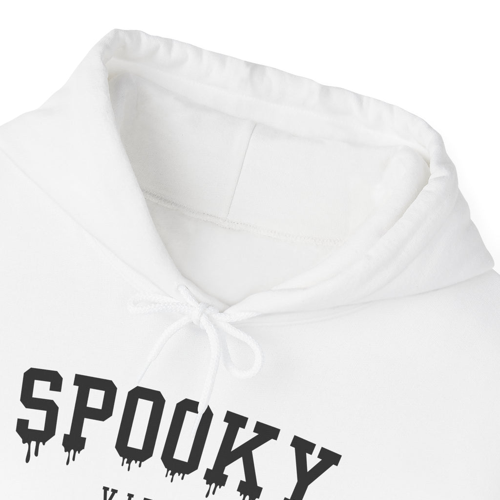 Spooky Vibes Drippy Text White Hoodie