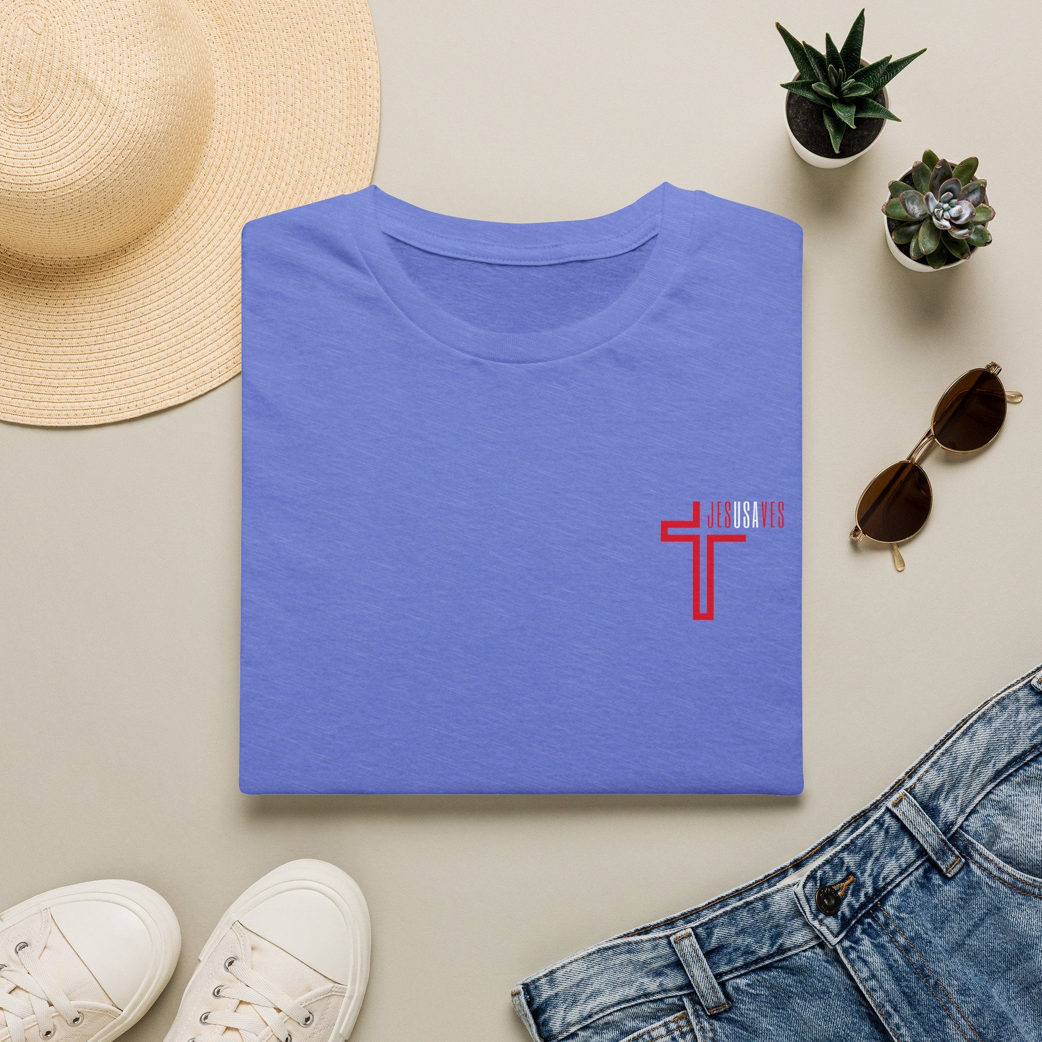 Jesus Saves USA Cross Tee | Gildan Softstyle® 64000