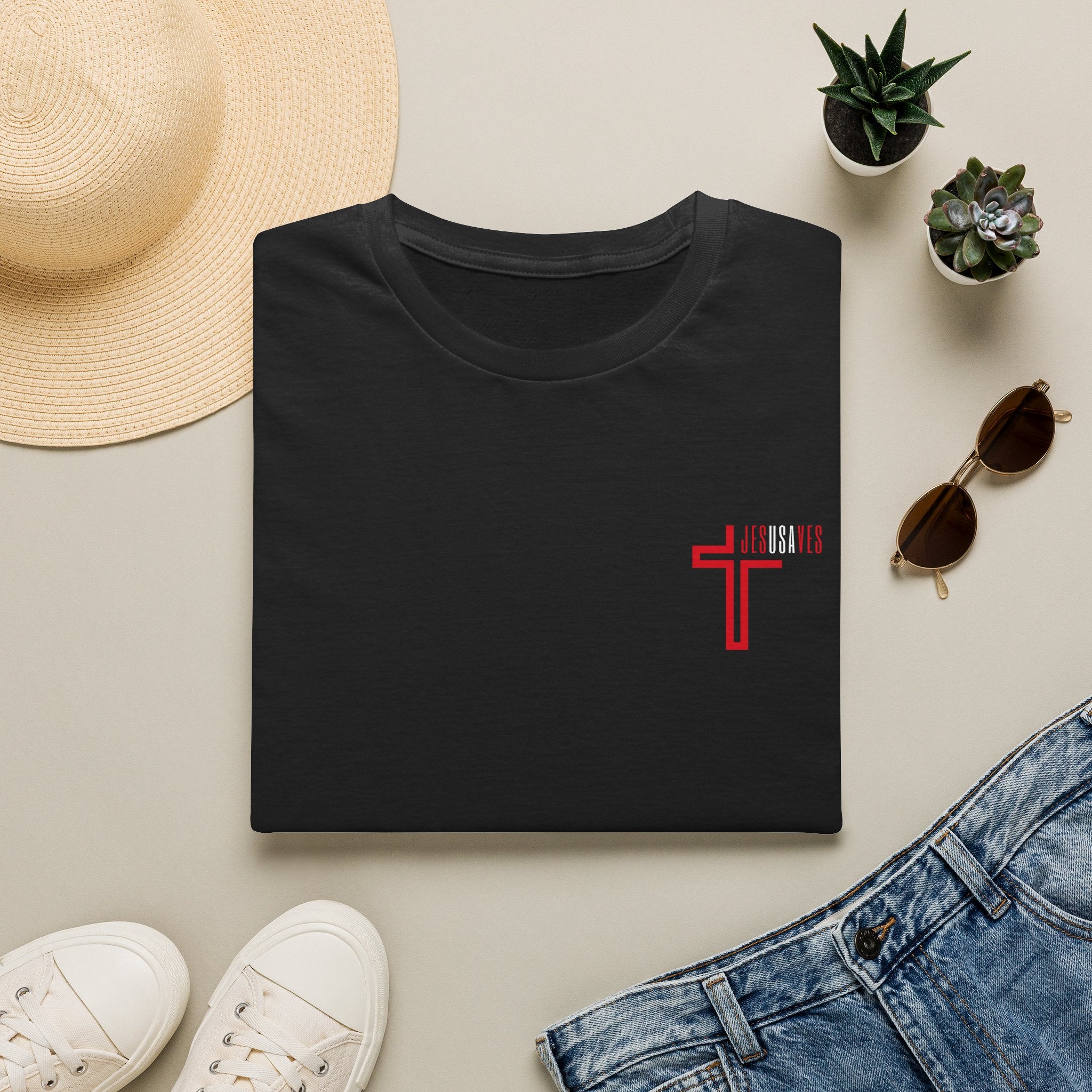 Jesus Saves USA Cross Tee | Gildan Softstyle® 64000