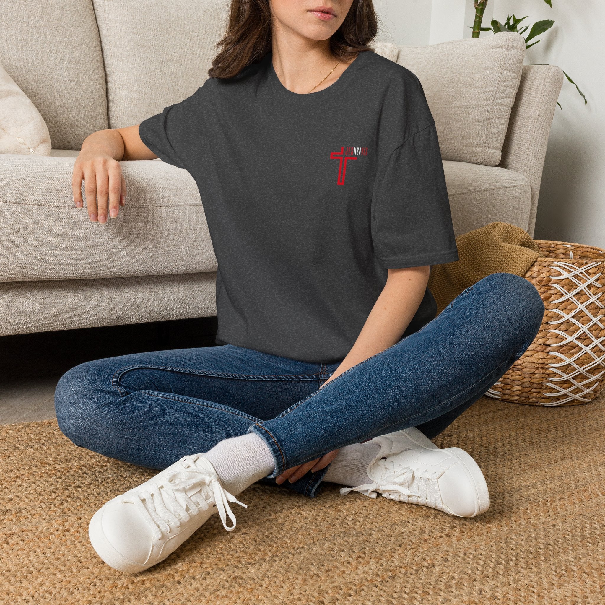 Jesus Saves USA Cross Tee | Gildan Softstyle® 64000