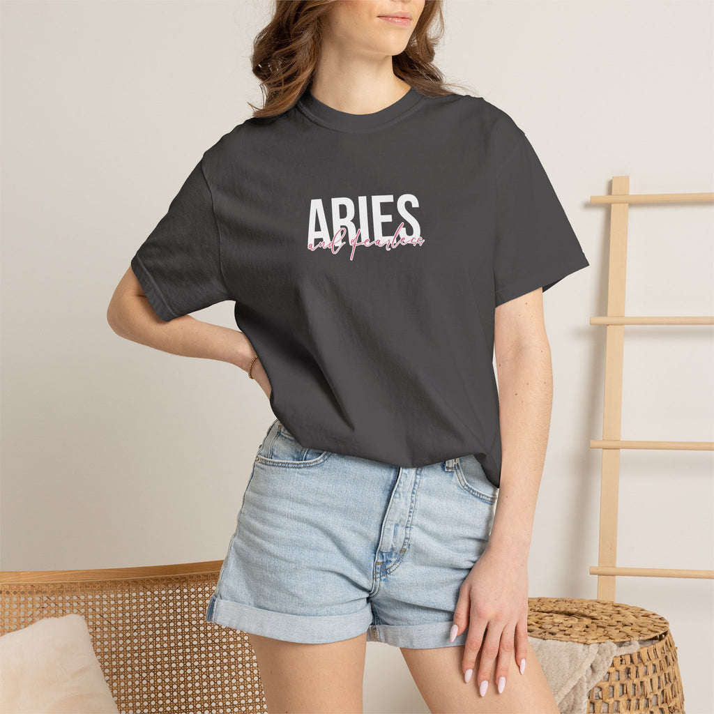 ♈ Aries and Fearless — Comfort Colors Tee