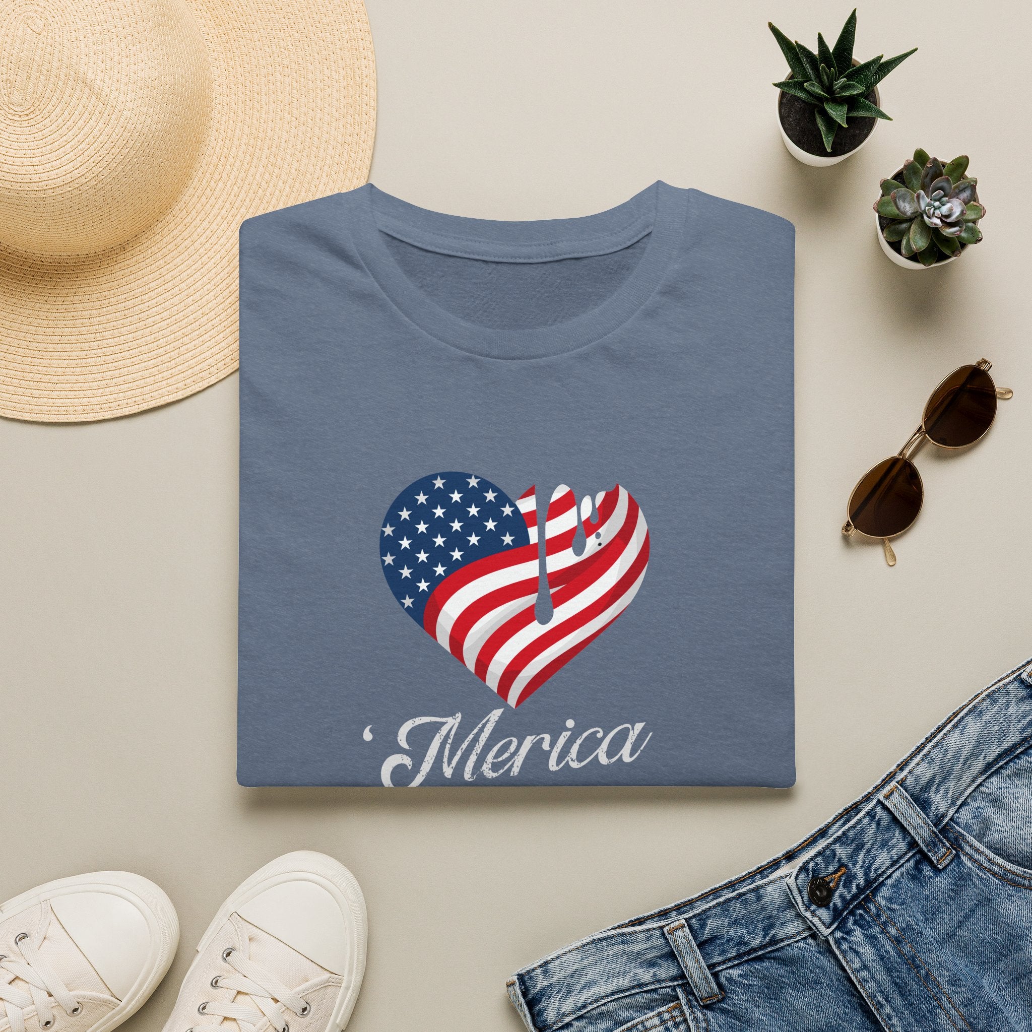 'Merica Drip Heart Patriotic Tee | USa Flag Graphic Shirt