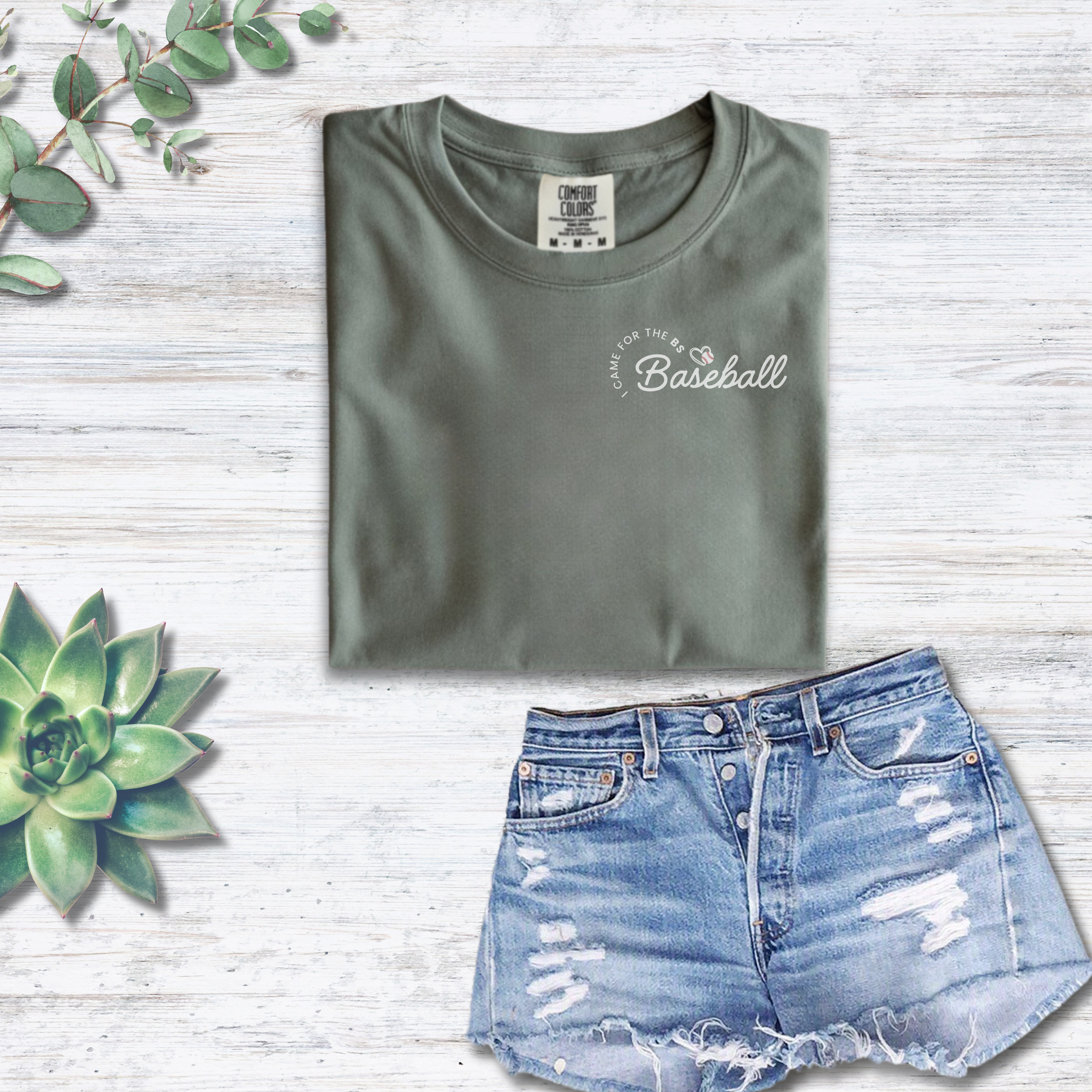 I Came For The BS - Baseball Comfort Colors Tee
