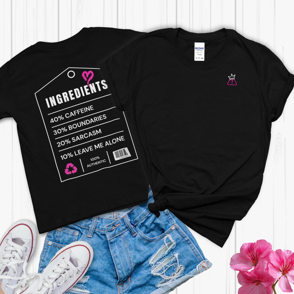 Ingredients: 40% Caffeine – Black Softstyle Tee