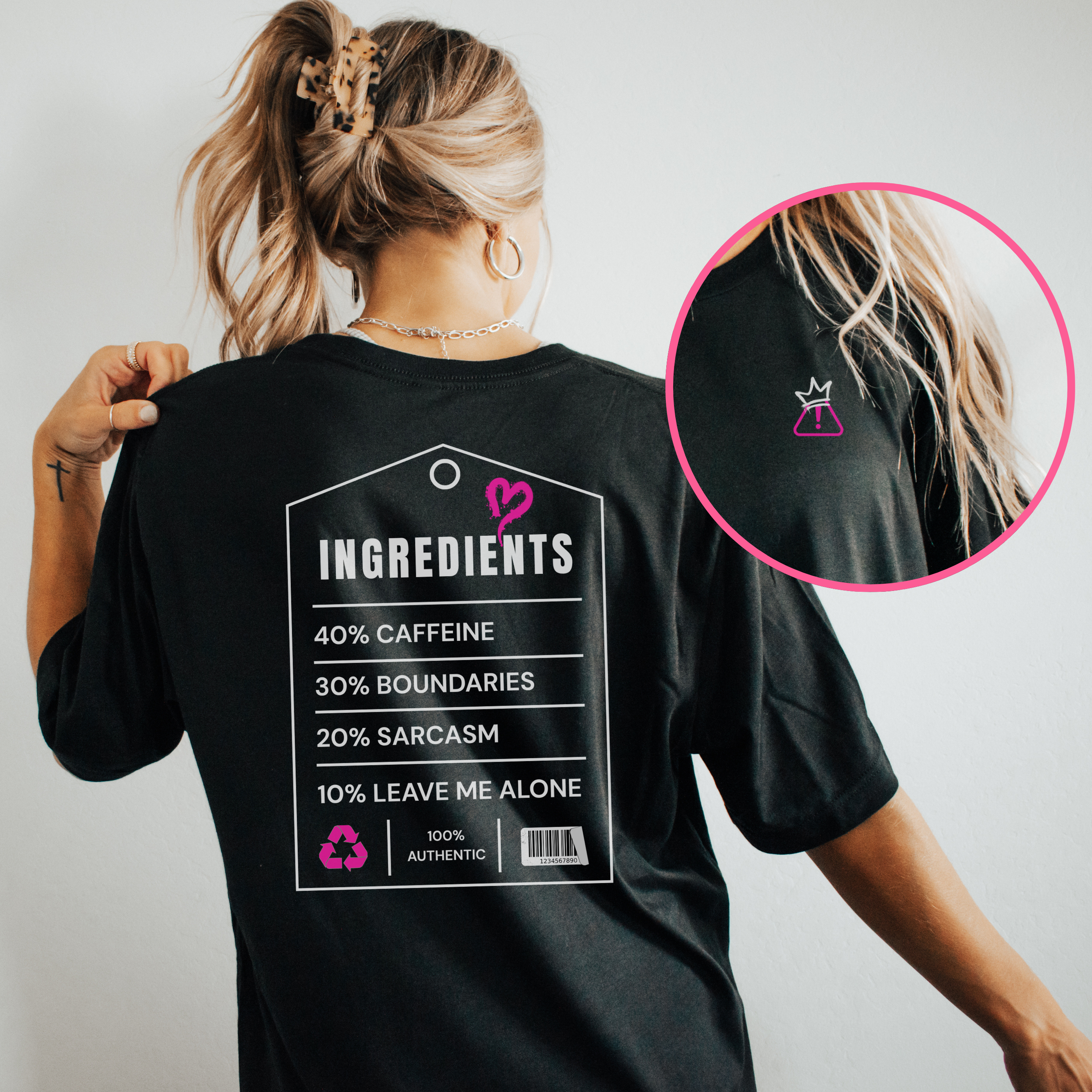 Ingredients: 40% Caffeine – Black Softstyle Tee