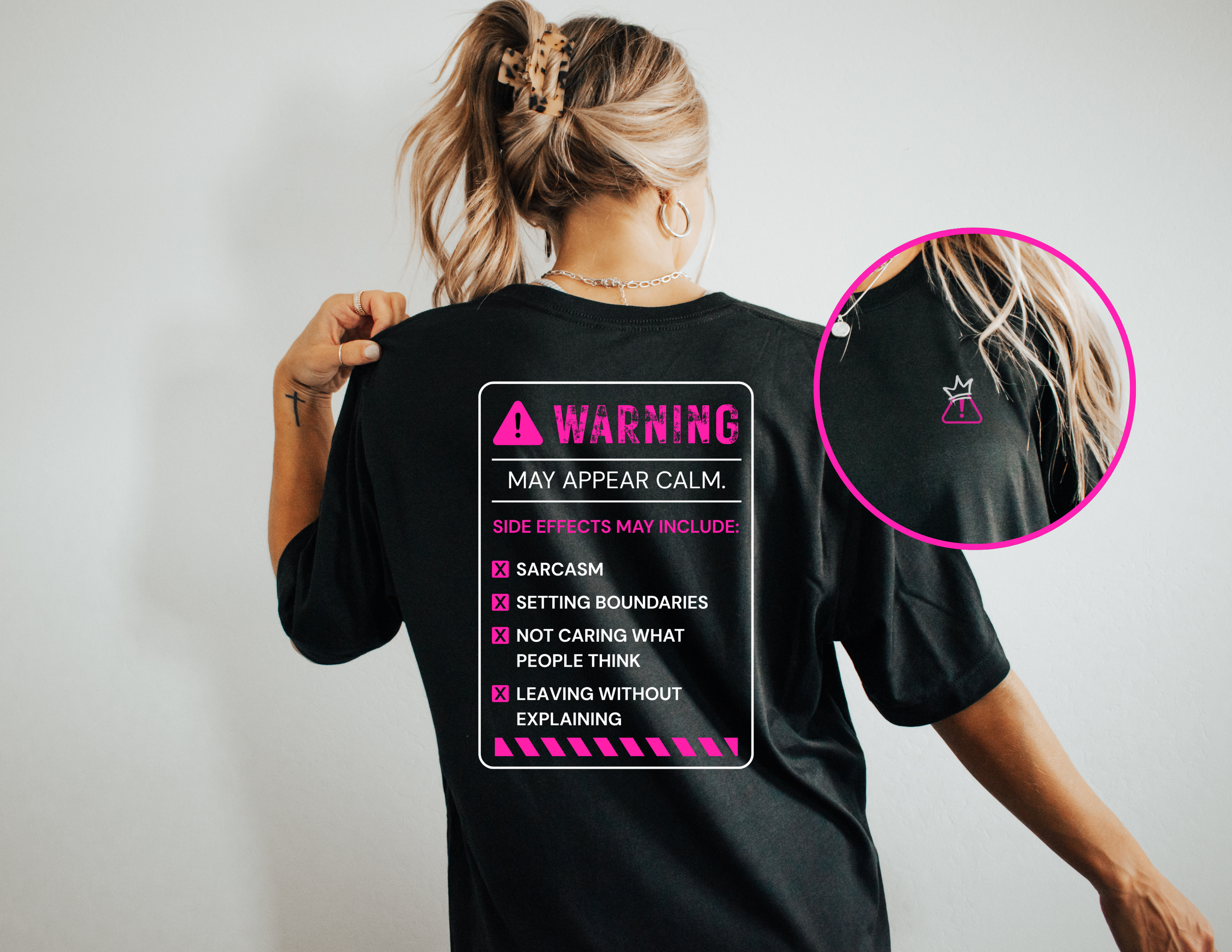 Warning: May Appear Calm – Black Softstyle Tee