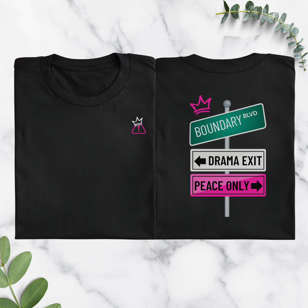 Boundary Blvd Tee – Drama Exit, Peace Only