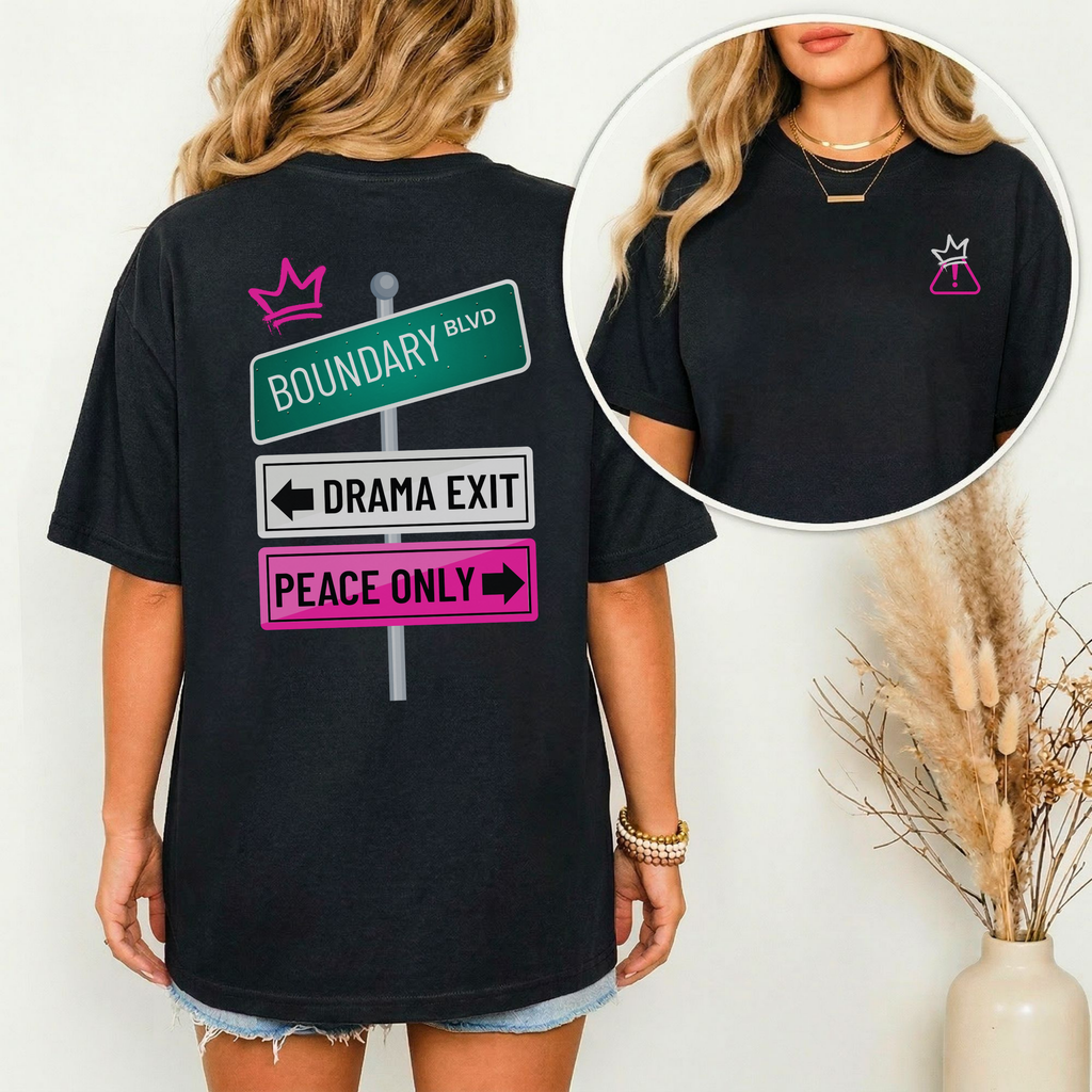 Boundary Blvd Tee – Drama Exit, Peace Only