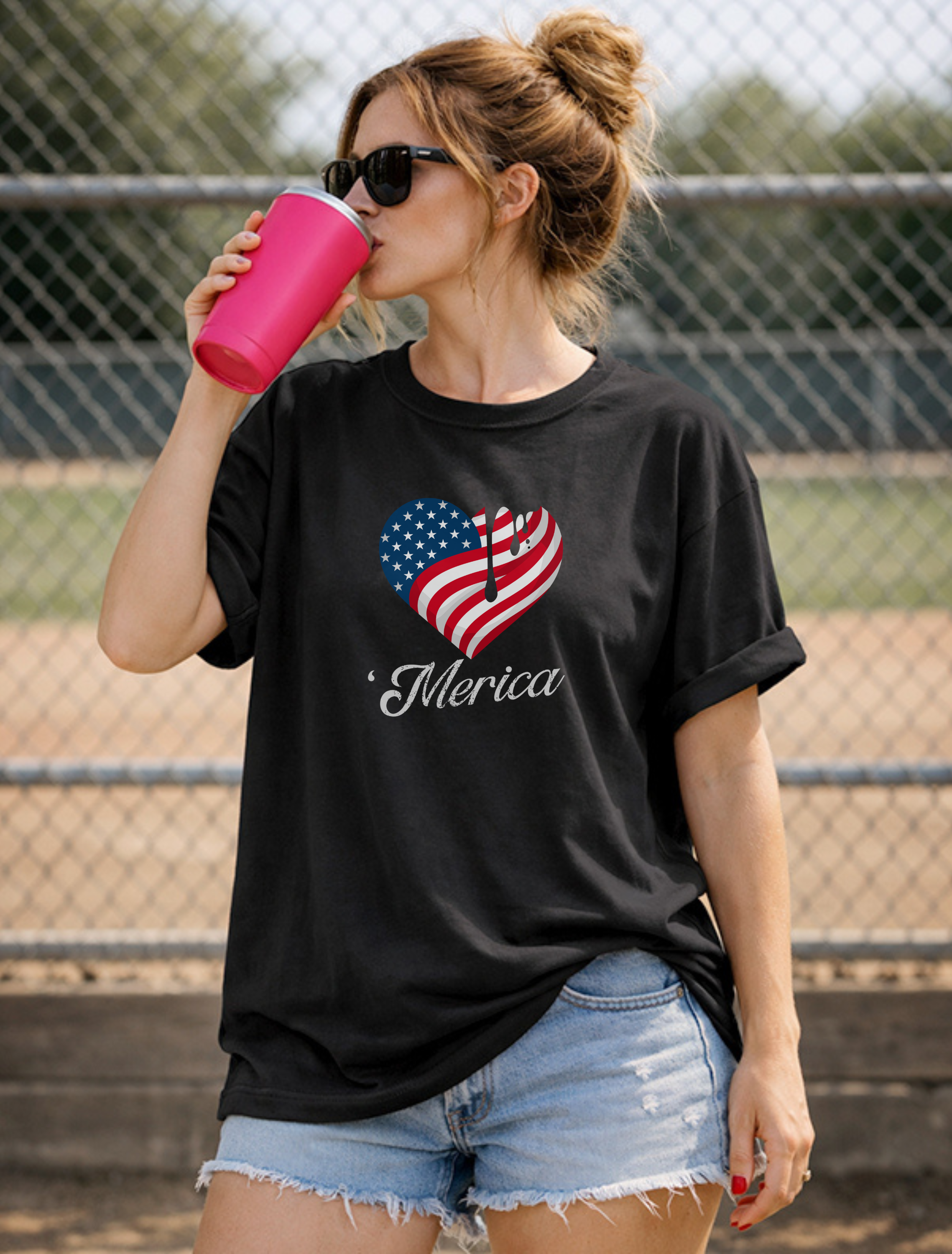'Merica Drip Heart Patriotic Tee | USa Flag Graphic Shirt