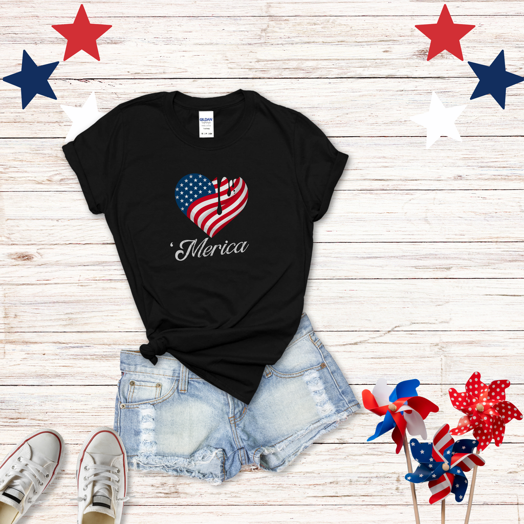 'Merica Drip Heart Patriotic Tee | USa Flag Graphic Shirt