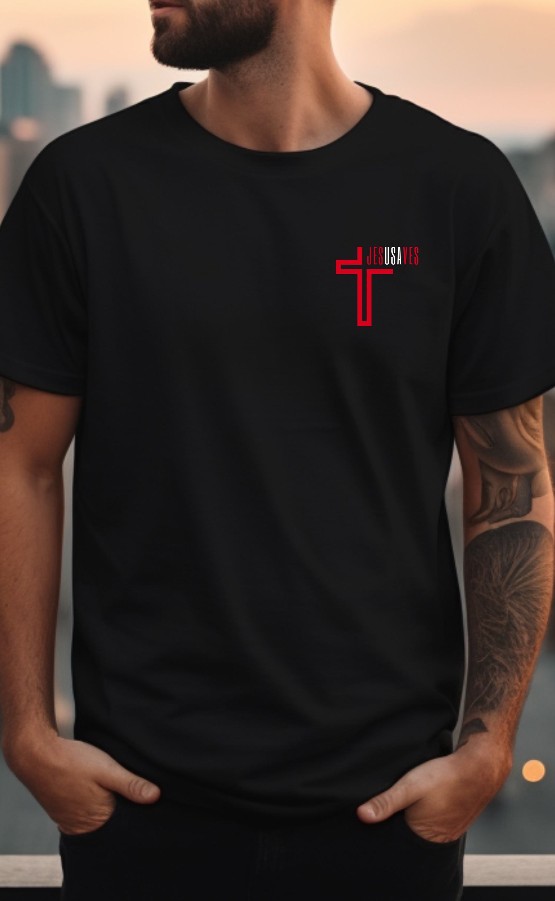 Jesus Saves USA Cross Tee | Gildan Softstyle® 64000