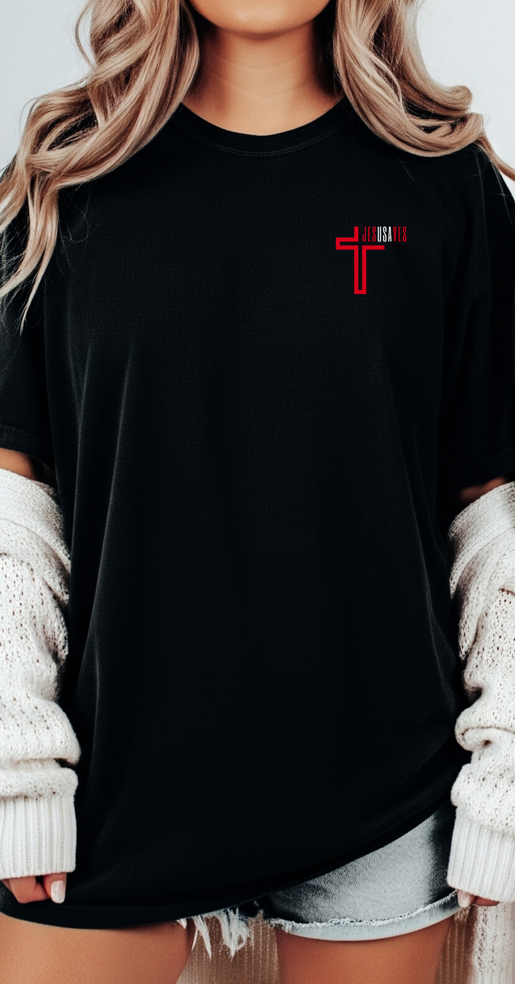 Jesus Saves USA Cross Tee | Gildan Softstyle® 64000