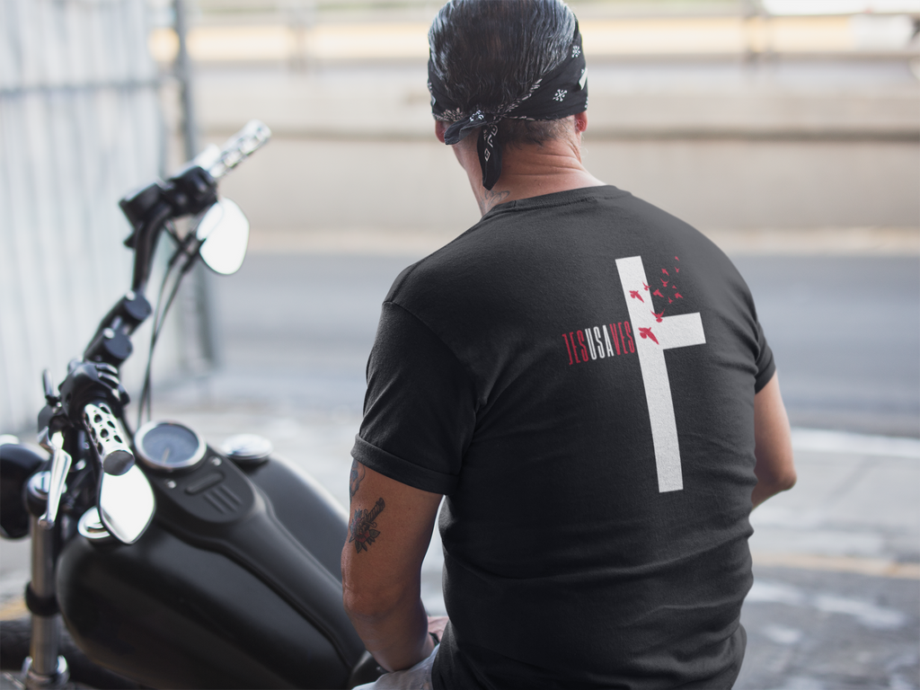 Jesus Saves Cross & Birds Tee | Gildan Softstyle® 64000