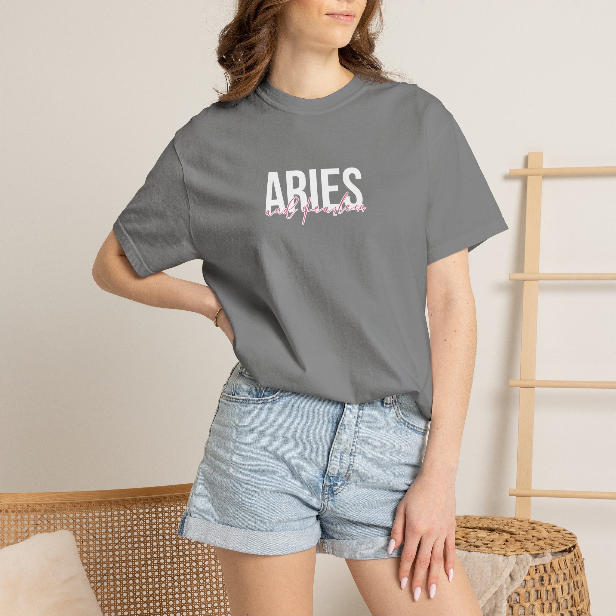 ♈ Aries and Fearless — Comfort Colors Tee