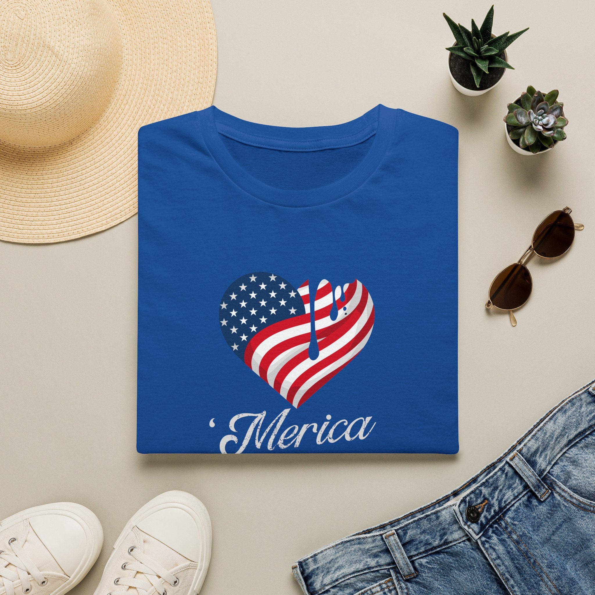 'Merica Drip Heart Patriotic Tee | USa Flag Graphic Shirt