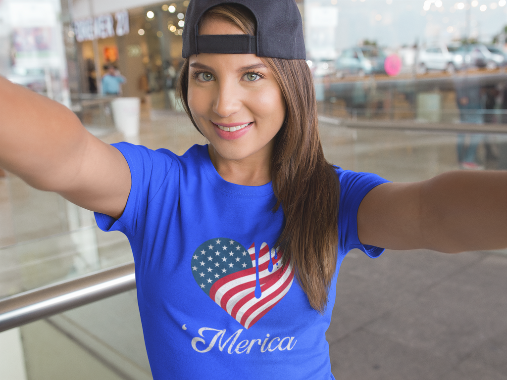 'Merica Drip Heart Patriotic Tee | USa Flag Graphic Shirt